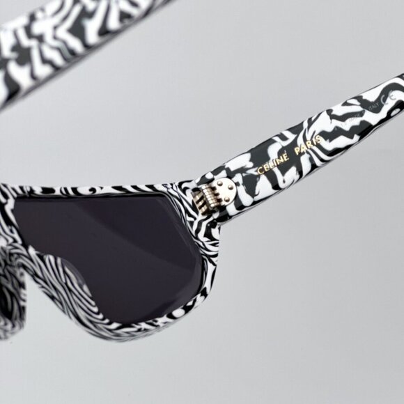 Celine CL40195I 04A BRAND NEW Sunglasses Zebra Smoke Shield Mask Unisex - Picture 10 of 12